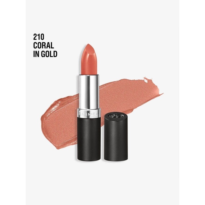 RIMMEL LONDON LASTING FINISH LIPSTICK 210 CORAL IN GOLD